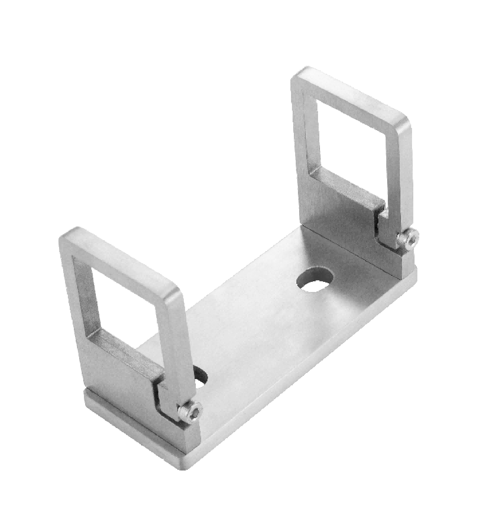Base lateral acero inoxidable para tubo cuadrado 40×40 304 satinado, soporte lateral , de escaleras, balcones y barandillas de acero inoxidable