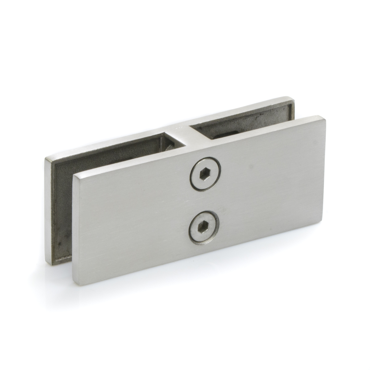 Pinza sujeta cristales, unión doble para barandilla de acero inoxidable y cristal