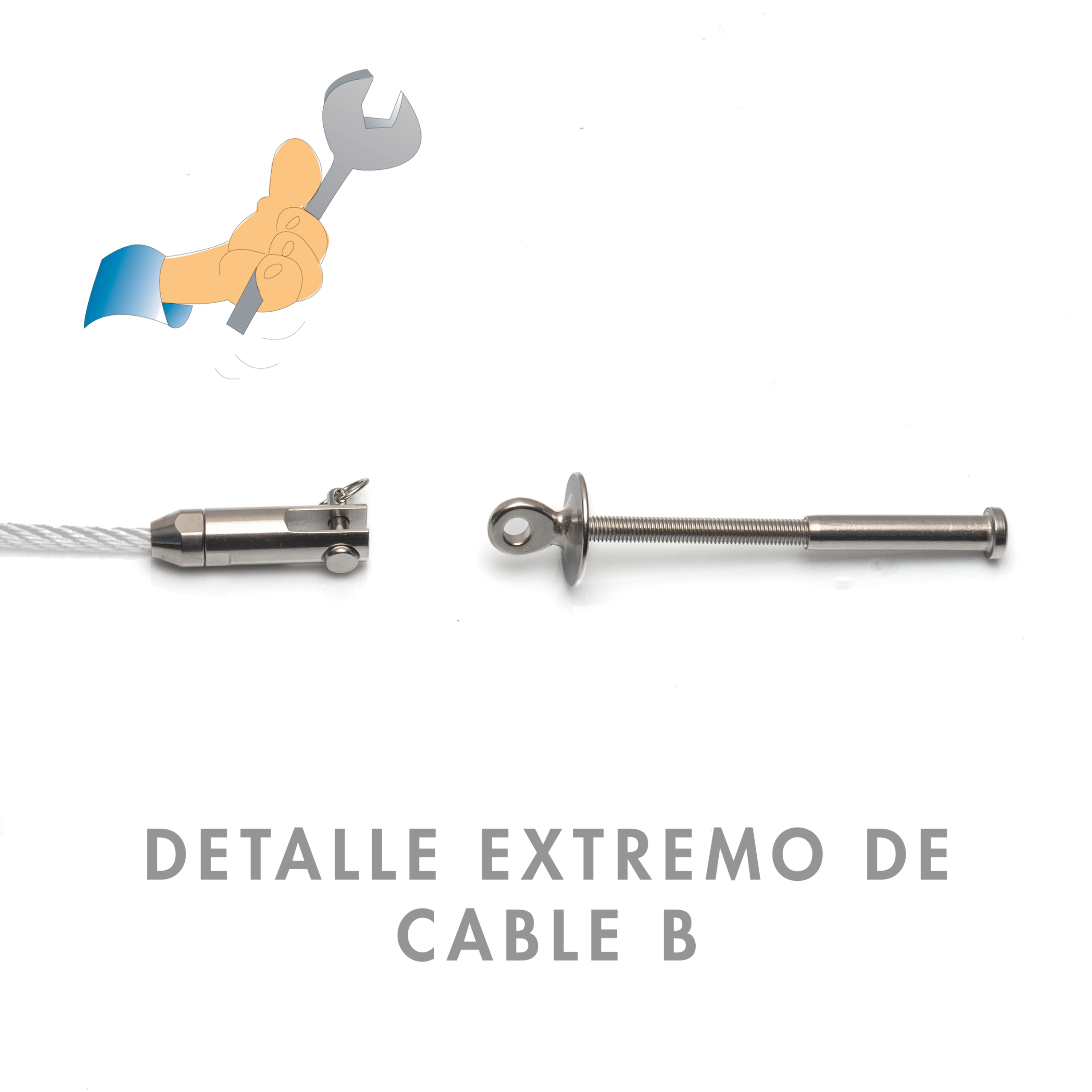 Kit barandilla cable acero inox