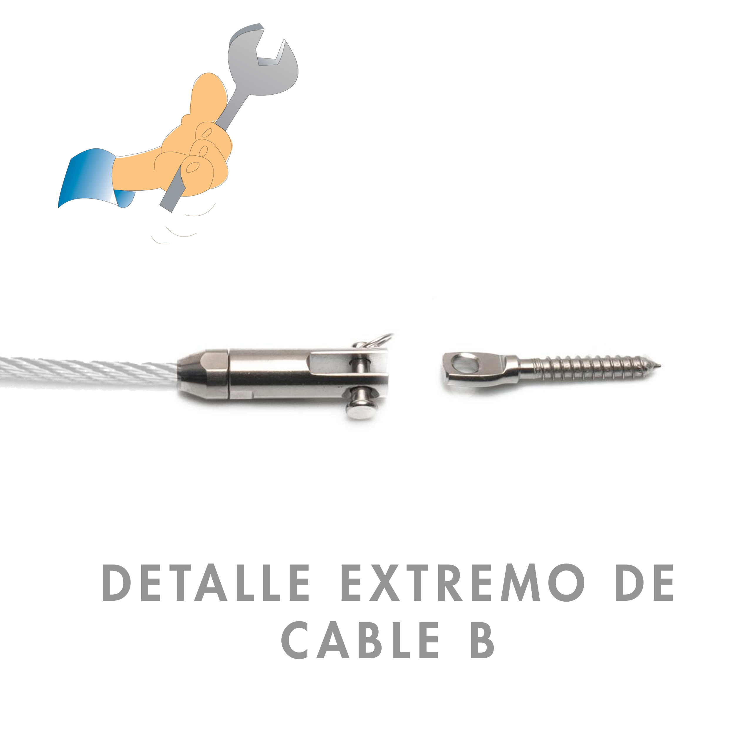 Kit barandilla cable acero inox